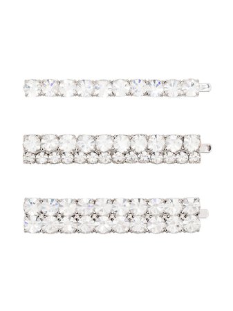 Alessandra Rich Set Of Three crystal-embellished Hair Pins - Farfetch