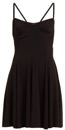 Underwire Stretch Jersey Mini Dress - Womens - Black