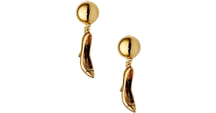 Gold Moschino earring 1