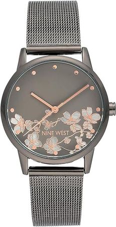 Amazon.com: Nine West Women's Gunmetal and Silver-Tone Mesh Bracelet Watch, NW/2429FLGY : Clothing, Shoes & Jewelry