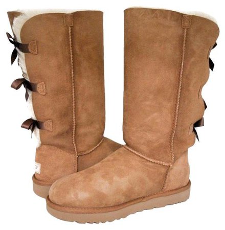 UGG Australia Chestnut Women's Bailey Bow Tall 1016434 Boots/Booties Size US 7 Regular (M, B) - Tradesy