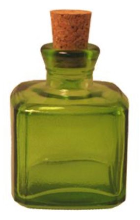 Green Glass Bottle with Cork