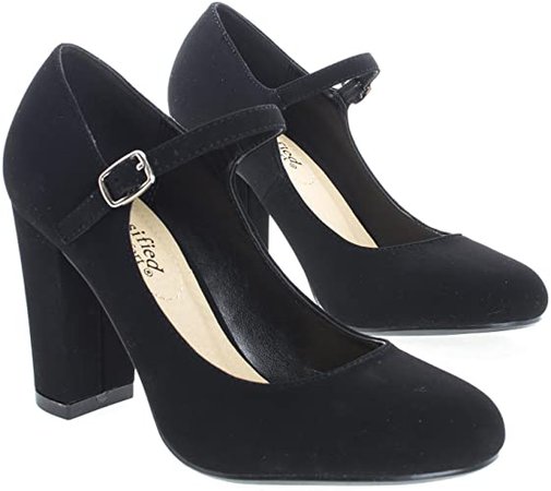 Amazon.com | City Classified Comfort Nola Women's Closed Toe Ankle Strap Block Heel | Ankle & Bootie