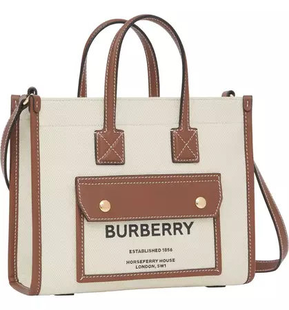 Burberry Mini Towner Horseferry Print Canvas & Leather Tote | Nordstrom