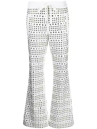 Marni crystal-embellished Flared Trousers - Farfetch