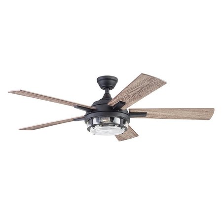 52" Prominence Home Freyr Indoor/Outdoor Craftsman Ceiling Fan with Remote, Textured Black - 52 - Overstock - 32455113