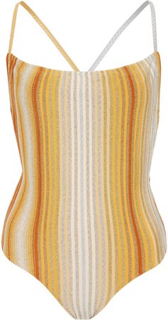 Mare Vertical Stripe Lurex One Piece Swimsuit Size: 38