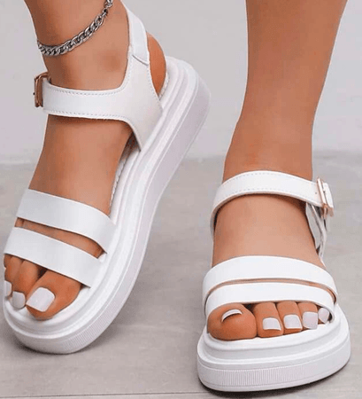 white platform sandals