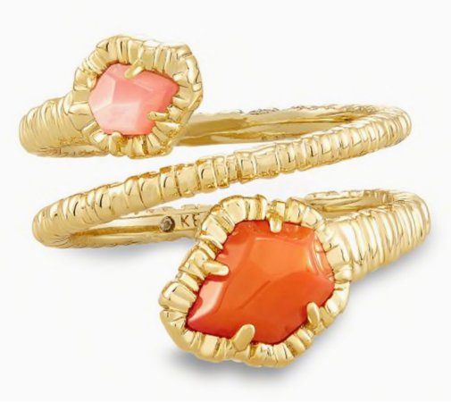 Gold Kendra Scott Coral Ring