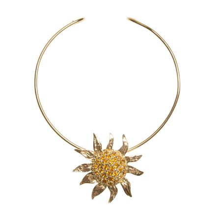 Yves Saint Laurent - Vintage sunflower detail collar necklace - 4element