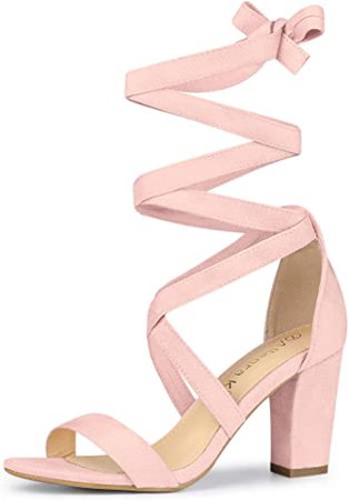 Amazon.com | Allegra K Women's Lace Up Block Heels Sandals | Heeled Sandals
