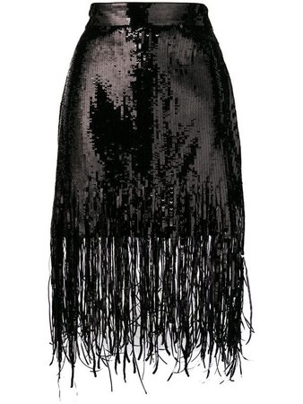 MSGM Sequined Fringe Skirt