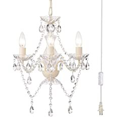 Plug in Chandelier White Chandelier Crystals Chandeliers 3 Light Small Hanging Lights for Girls Room : Amazon.ca: Tools & Home Improvement