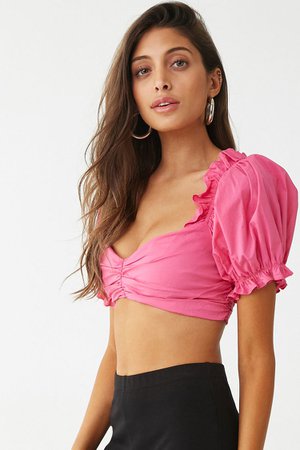 Puff-Sleeve Crop Top | Forever 21