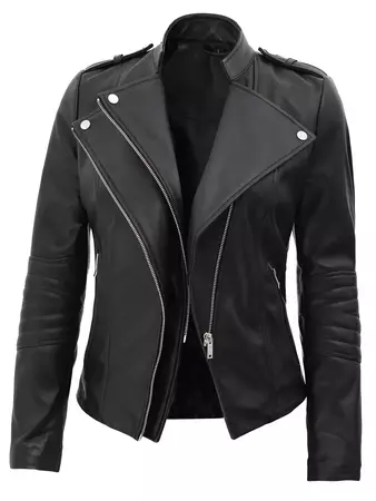 Women's Black Cafe Racer Leather Jacket | Sleek and Edgy – Decrum