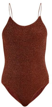 Oseree - Lumiere Metallic Swimsuit - Womens - Brown