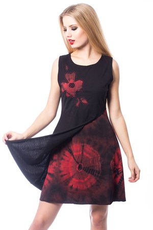 Maya Black/Red Summer Dress by Innocent Lifestyle | Ladies