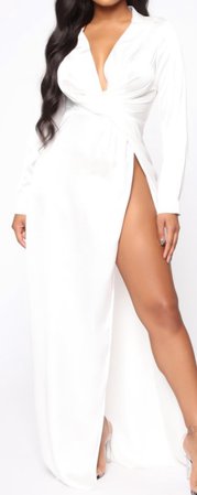 white High Slit dress