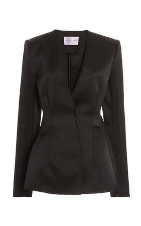 Double-Bonded Satin Suit Jacket By Carolina Herrera | Moda Operandi