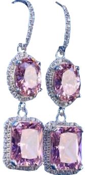 pink diamond drop earrings