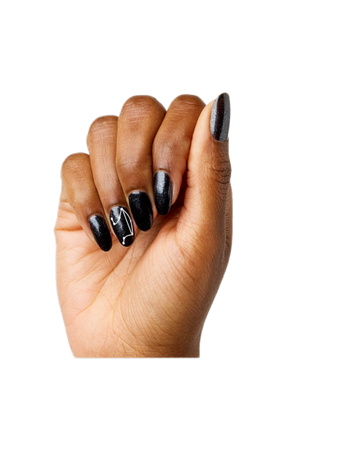 black constellation manicure nails