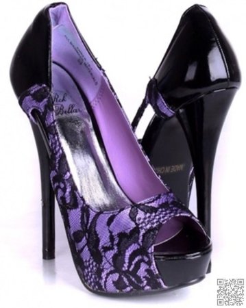 purple black shoes