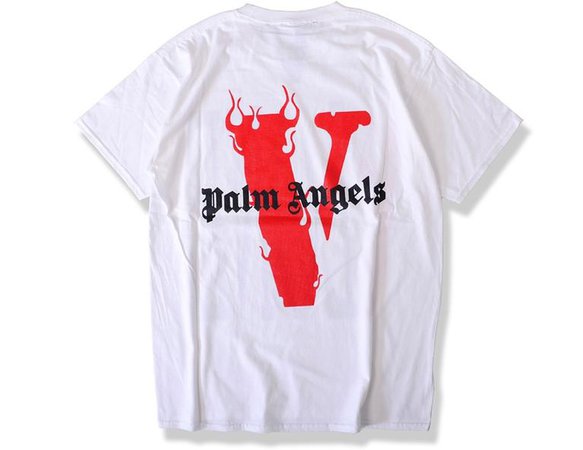 Vlone Red Palm Angels White Tee – Solestage