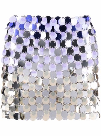 Paco Rabanne Metallic Paillette Mini Skirt - Farfetch