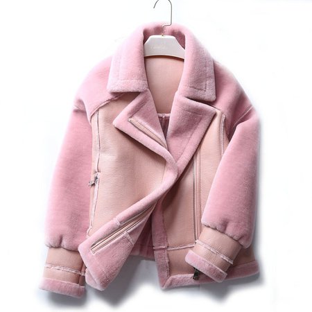 WANGZONGSHUN Women's Shearling Coat Pink Fashion Sheepskin Women's Leather Jacket Slim Short Outerwear TJ8003 -in Real Fur from Women's Clothing & Accessories on Aliexpress.com | Alibaba Group
