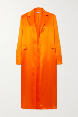 Bright orange Silk-satin coat | Nina Ricci | NET-A-PORTER