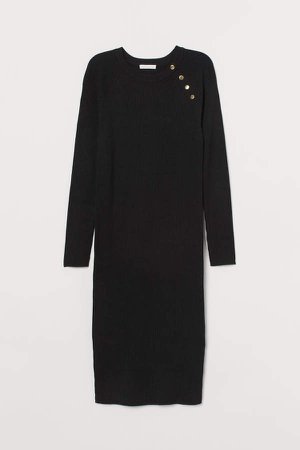 MAMA Fine-knit Dress - Black