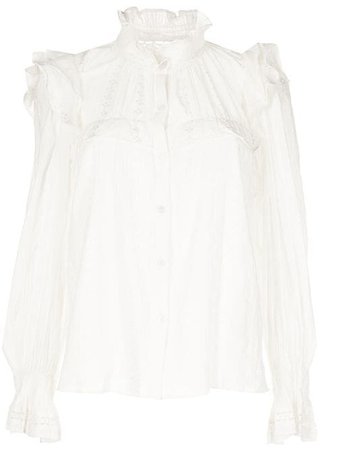 Isabel Marant Étoile Jatedy long-sleeved ruffle blouse - FARFETCH