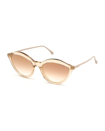 TOM FORD Chloe Cat-Eye Acetate & Metal Sunglasses | Neiman Marcus