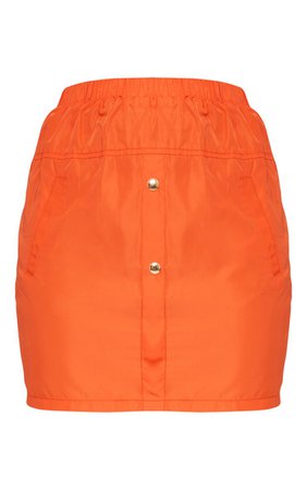 Orange Shell Suit Mini Skirt