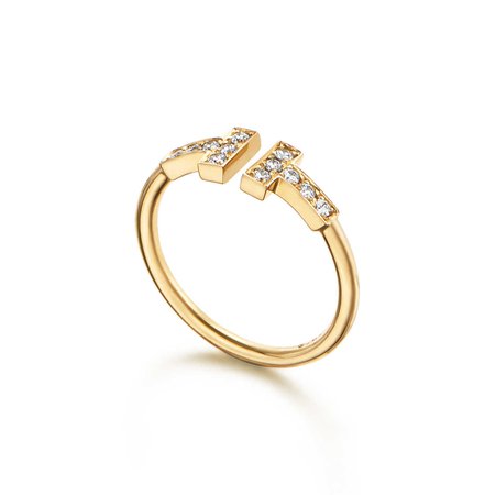Tiffany T diamond wire ring in 18k gold. | Tiffany & Co.