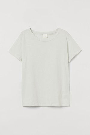 Cotton T-shirt - Light green - Ladies | H&M CA