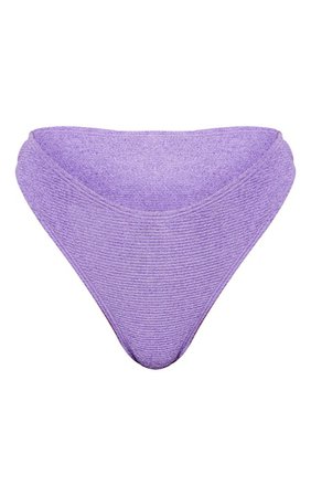 Purple Mini Crinkle Cheeky Bum Bikini Bottom | PrettyLittleThing