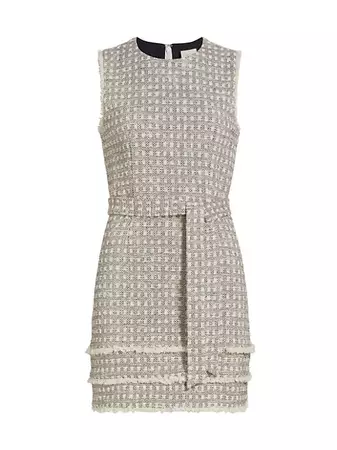 Shop Cinq à Sept Mindie Tweed Belted Minidress | Saks Fifth Avenue