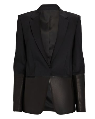 Helmut Lang Leather Paneled Blazer | INTERMIX®