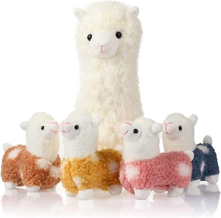 Amazon.com: Civaner Llama Stuffed Animals with 4 Baby Llamas Cute Alpaca Plush Set Kawaii Llama Soft Pillow Dolls for Girls Birthday Wedding Anniversary Presents Home Sofa Decor(Alpaca,11 Inch, 4.7 Inch) : Toys & Games