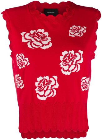 floral knit tank top