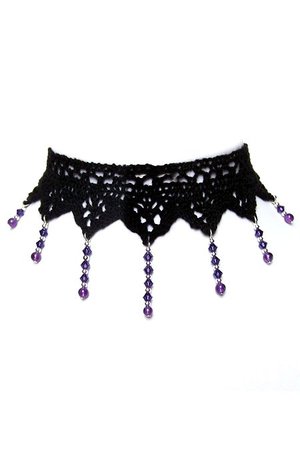 Amethyst Purple Swarovski NIGHTFALL Gothic Lace Choker