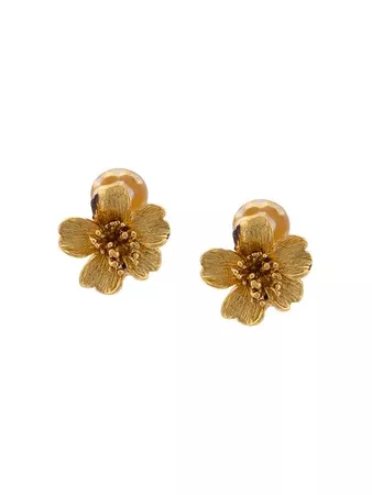 Oscar de la Renta Delicate Flower Earrings