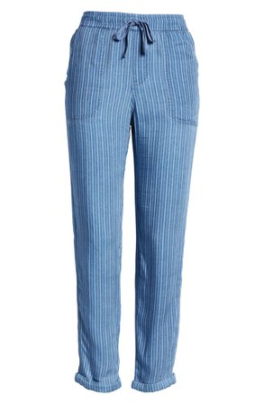 Caslon® Stripe Drawcord Pants (Regular & Petite) | Nordstrom