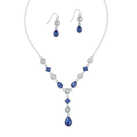 Dazzling Blue Y Necklace and Earring Set by AVON