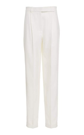 Victoria Beckham Pleated Tapered Wool Pants