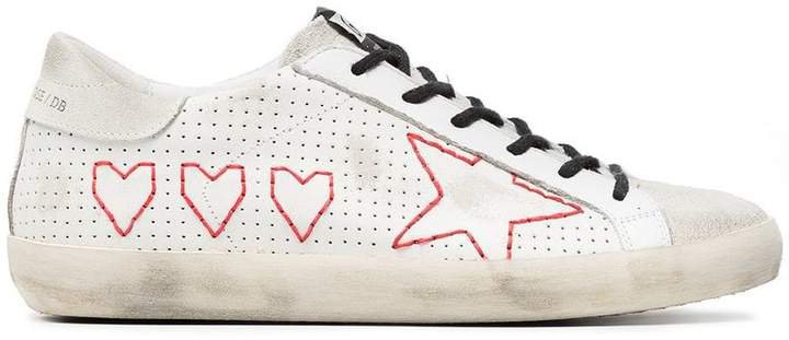 White Superstar Perforated Leather Sneakers