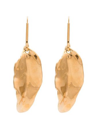 Marni Gold tone leaf earrings