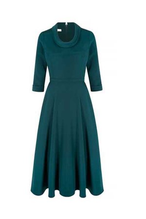 Silk-Crepe-Riding-Dress-Forest-Green