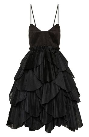 black ruffle dress